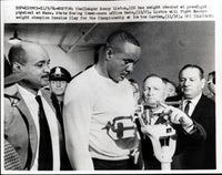 LISTON, SONNY ORIGINAL WIRE PHOTO (1965-WEIGH IN ALI FIGHT)