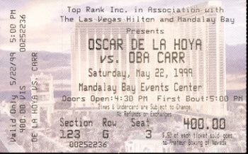DE LA HOYA, OSCAR-OBA CARR STUBLESS TICKET (1999)