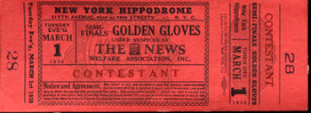 GOLDEN GLOVES FULL TICKET (1938)