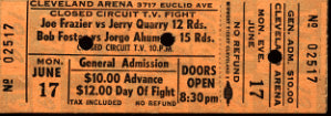 FRAZIER, JOE-JERRY QUARRY I CLOSED CIRCUIT TICKET (1974)