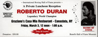 DURAN, ROBERTO LUNCHEON TICKET