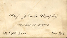 MURPHY, JOHNNY BUSINESS CARD (JAKE KILRAIN'S TRAINER)