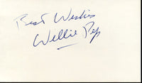 PEP, WILLIE INK SIGNED INDEX CARD