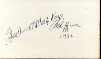 MOORE, ARCHIE INK SIGNED INDEX CARD