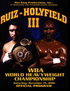 HOLYFIELD, EVANDER-JOHNNY RUIZ III OFFICIAL PROGRAM (2001)