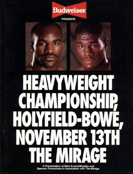 HOLYFIELD, EVANDER-RIDDICK BOWE I OFFICIAL PROGRAM (1992)