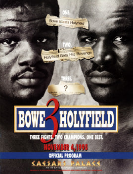 HOLYFIELD, EVANDER-RIDDICK BOWE III OFFICIAL PROGRAM (1995)