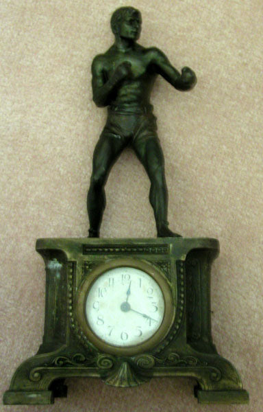 BRONZE BOXING CLOCK