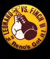 LEONARD, SUGAR RAY-BRUCE FINCH SOUVENIR PIN (1982)