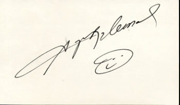 LEONARD, SUGAR RAY SIGNED INDEX CARD