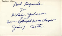 CARTER, JIMMY SIGNED INDEX CARD