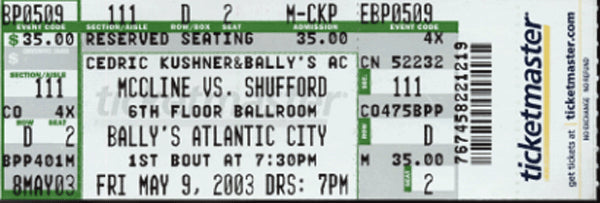 MCCLINE,JAMEEL-CHARLES SHUFFORD FULL TICKET (2003)