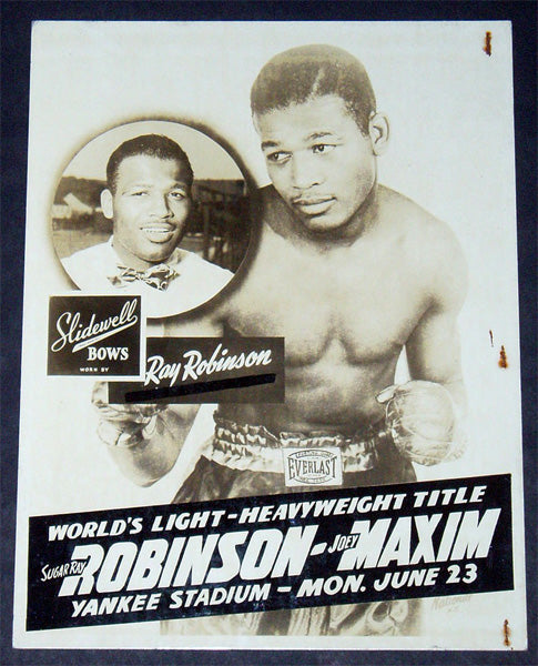 ROBINSON, SUGAR RAY-JOEY MAXIM SLIDEWELL BOW TIE ADVERTISING STANDEE (1952)