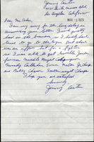 CARTER, JIMMY SIGNED HAND WRITTEN LETTER