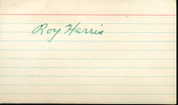 HARRIS, ROY SIGNED INDEX CARD