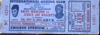 MARCIANO, ROCKY-JOE WALCOTT II ON SITE FULL TICKET (1953)