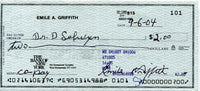 GRIFFITH, EMILE SIGNED CHECK