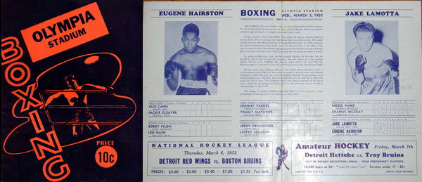 LAMOTTA, JAKE-EUGENE HAIRSTON OFFICIAL PROGRAM (1952)