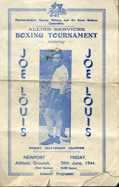 LOUIS, JOE OFFICIAL EXHIBITION PROGRAM (1944)