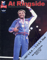 MOORER, MICHAEL SIGNED AMATEUR PROGRAM (1987-SIGNED BY PERNELL WHITAKER)