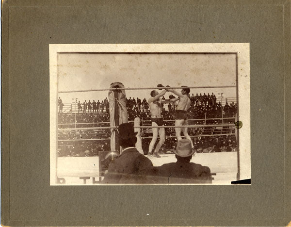 CORBETT, JAMES-ROBERT FITZSIMMONS ANTIQUE PHOTO (1897)
