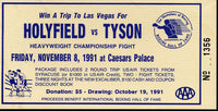 TYSON, MIKE-EVANDER HOLYFIELD POSTPONED FIGHT PROMO TICKET (1991)