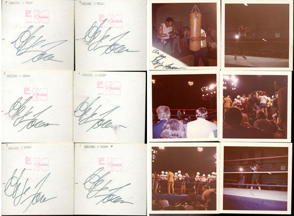 FOREMAN, GEORGE-JOE FRAZIER SIGNED PHOTOGRAPHS (14-10 SIGNED BY FOREMAN)