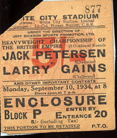 GAINS, LARRY-JACK PETERSEN TICKET STUB (1934)