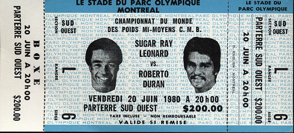 LEONARD, SUGAR RAY-ROBERTO DURAN I FULL TICKET (1980)