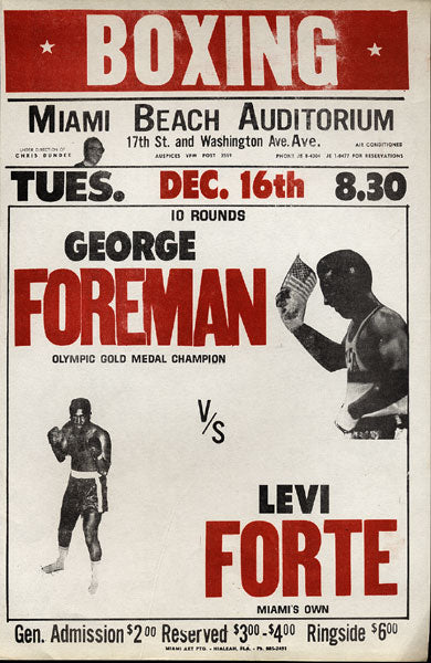 FOREMAN, GEORGE-LEVI FORTE POSTER BROADSIDE (1969)