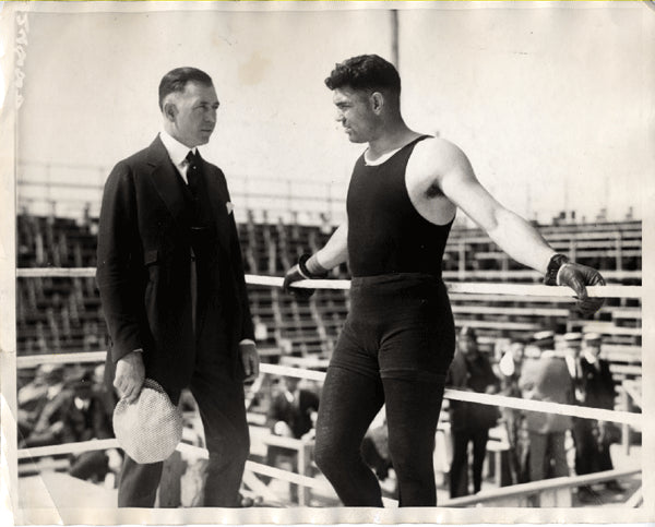 DEMPSEY, JACK & JACK KEARNS WIRE PHOTO (1921-TRAINING FOR CARPENTIER)
