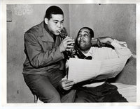 LOUIS, JOE & DUKE ELLINGTON WIRE PHOTO