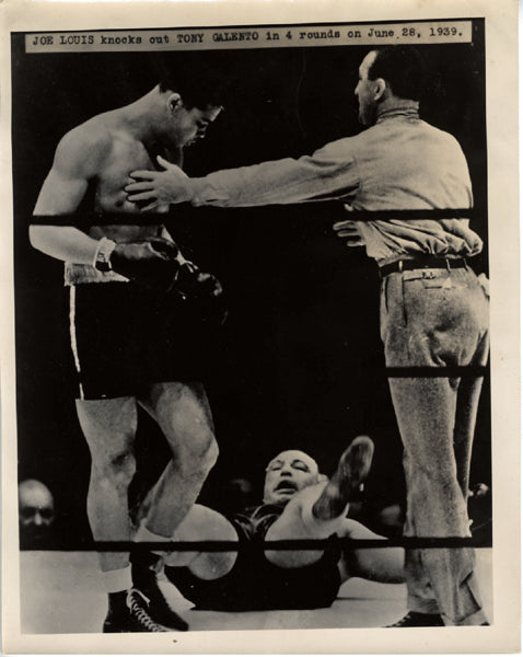 LOUIS, JOE-TONY GALENTO WIRE PHOTO (1939)