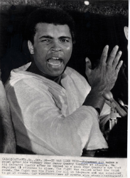 ALI, MUHAMMAD WIRE PHOTO (QUARRY FIGHT-1970)