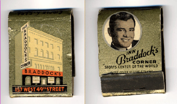 BRADDOCK, JIMMY ORIGINAL RESTAURANT MATCHBOOK