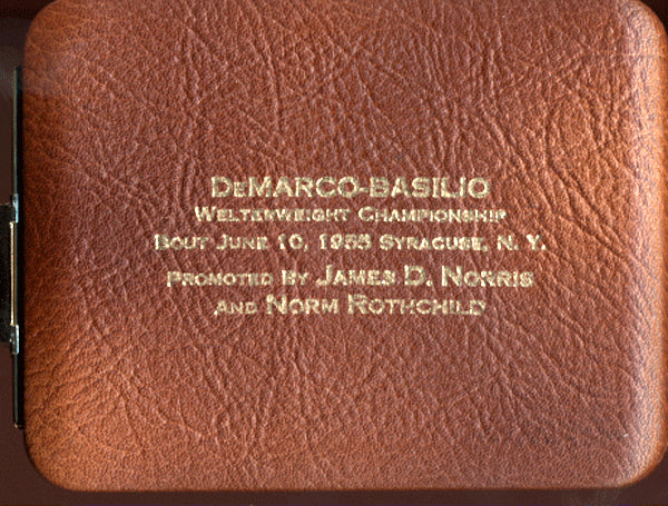 BASILIO, CARMEN-TONY DEMARCO SOUVENIR CIGARETTE CASE (1955)