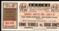 TERRELL, ERNIE-DOUG JONES STUBLESS TICKET (1966)