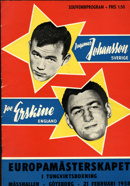 JOHANSSON, INGEMAR-JOE ERSKINE OFFICIAL PROGRAM (1958)