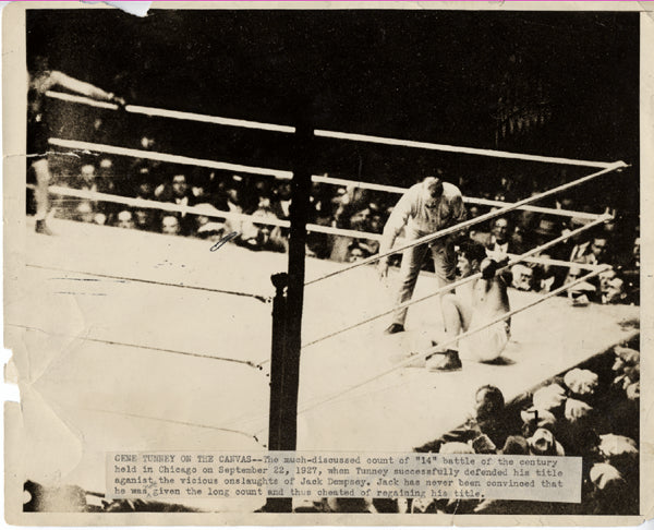 DEMPSEY, JACK-GENE TUNNEY II WIRE PHOTO (1927)