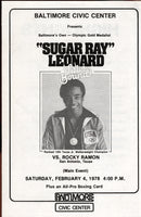 LEONARD, SUGAR RAY-ROCKY RAMON OFFICIAL PROGRAM (1978)