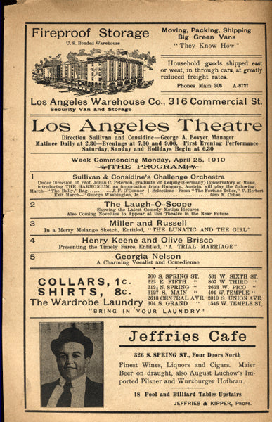 JEFFRIES, JAMES THEATRE PROGRAM