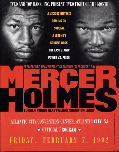 HOLMES, LARRY-RAY MERCER OFFICIAL PROGRAM (1992)