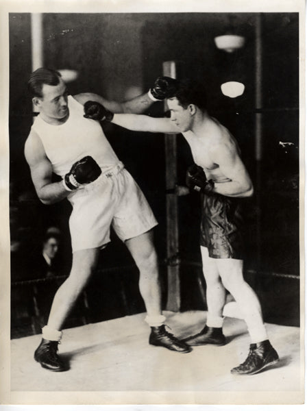 SHARKEY, JACK TRAINING WIRE PHOTO (1930-SCHMELING FIGHT)