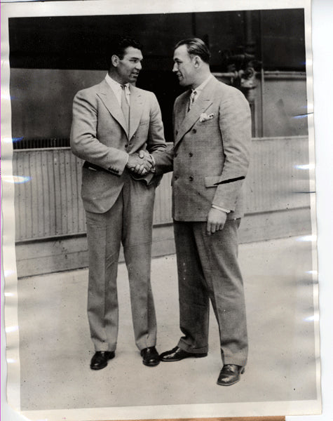 SHARKEY, JACK & JACK DEMPSEY WIRE PHOTO (1927)