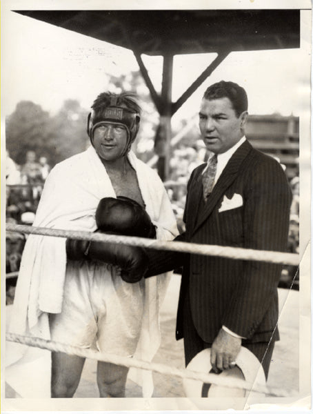 SHARKEY, JACK & JACK DEMPSEY WIRE PHOTO (1933)