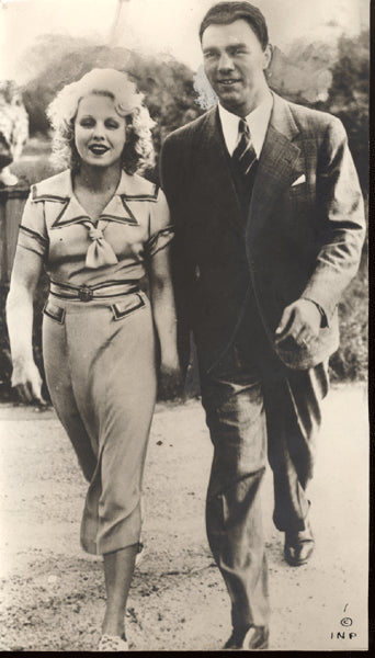 SCHMELING, MAX & WIFE ANNY ONDRA WIRE PHOTO (1933)