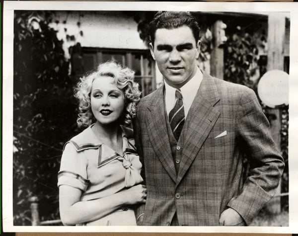 SCHMELING, MAX WIRE PHOTO (1941-WITH WIFE ANNY ONDRA)