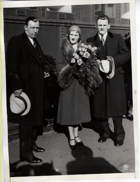 SHARKEY, JACK & ERNIE SCHAAF WIRE PHOTO (1931)