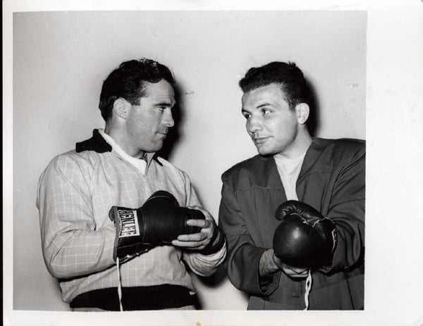 LAMOTTA, JAKE-MARCEL CERDAN ORIGINAL TYPE 1 WIRE PHOTO (1949)