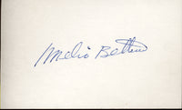 BETTINA, MELIO SIGNED INDEX CARD